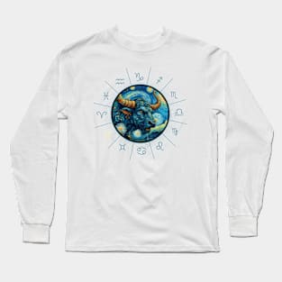ZODIAC Taurus - Astrological TAURUS - TAURUS - ZODIAC sign - Van Gogh style - 6 Long Sleeve T-Shirt